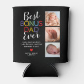 Bester Bonus Vater Stepfather 6 Foto Cooler Dosenkühler (Vorderseite)