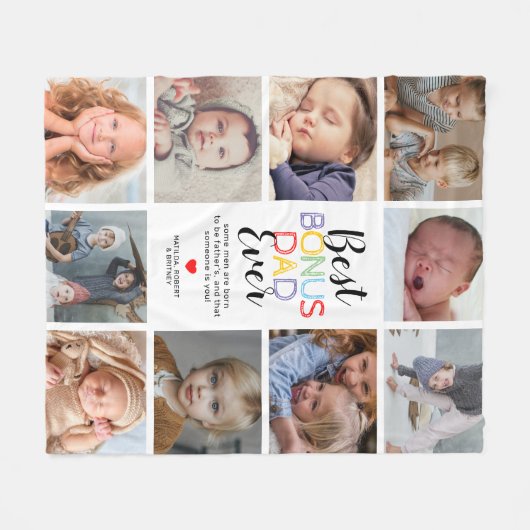 Bester Bonus Vater Stepfather Foto Fleece Blanket (Vorderseite (Horizontal))