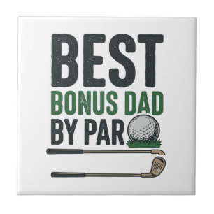 Bester Bonus-Vater von Par Golf-Shirt Design_1 Fliese