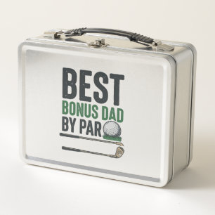 Bester Bonus-Vater von Par Golf-Shirt Design_1 Metall Brotdose