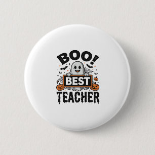 Bester Boo-Lehrer Vintage-Halloween-Lehrer-Design_ Button