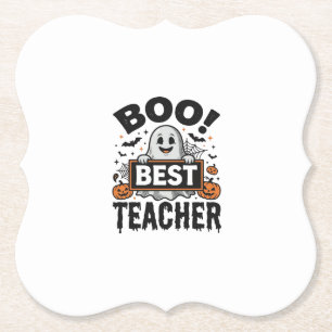 Bester Boo-Lehrer Vintage-Halloween-Lehrerdesign_ Untersetzer