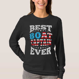 Bester Boots Kapitän Aller Zeiten 4. Juli USA Amer T-Shirt