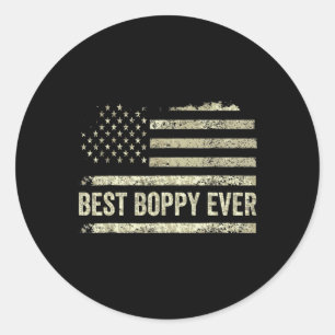 Bester Boppy je mit Tag der amerikanischen Flaggen Runder Aufkleber