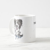 Bester Border Collie Vater je personalisierter She Kaffeetasse (Vorderseite Links)