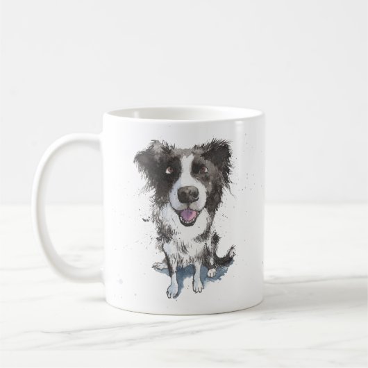 Bester Border Collie Vater je personalisierter She Kaffeetasse (Links)