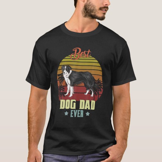 Bester Border Collie-Vater überhaupt Daddy-Geschen T-Shirt (Vorderseite)