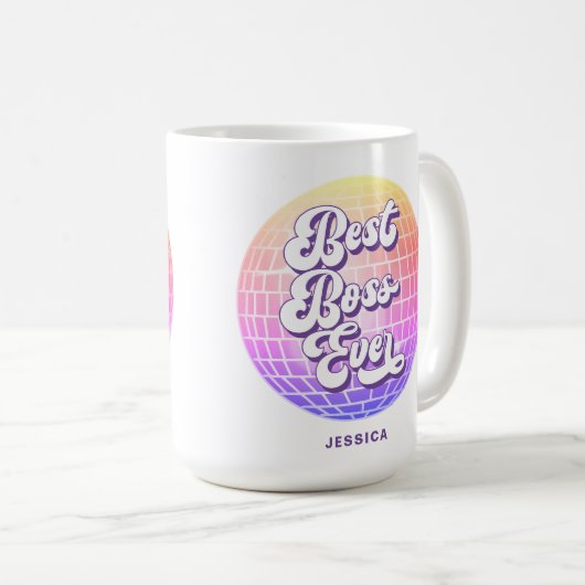 Bester Boss je | Farbenfrohe Diskothek | INDIVIDUE Kaffeetasse (VorderseiteRechts)
