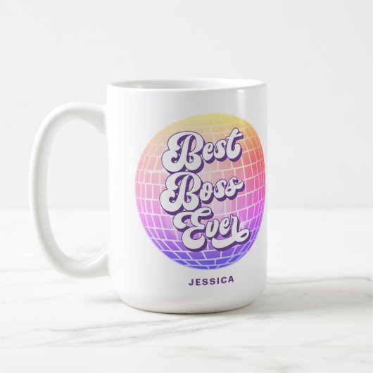 Bester Boss je | Farbenfrohe Diskothek | INDIVIDUE Kaffeetasse (Links)
