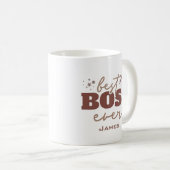Bester Boss je Personalisierte Brown Letters Kaffeetasse (VorderseiteRechts)