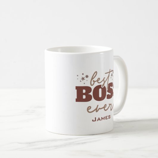 Bester Boss je Personalisierte Brown Letters Kaffeetasse (VorderseiteRechts)