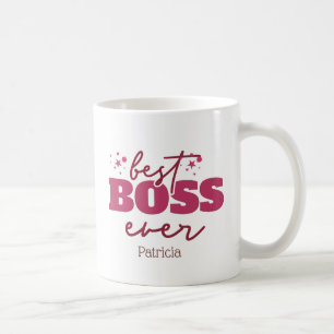 Bester Boss je Personalisierte rosa Buchstaben Kaffeetasse