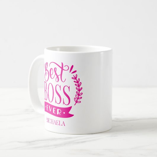 Bester Boss je Personalisierter Kranz Kaffeetasse (Vorderseite Links)