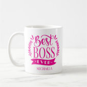 Bester Boss je Personalisierter Kranz Kaffeetasse (Links)
