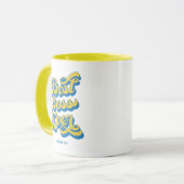 Bester Boss je Retro-Gelbe Individuelle Name-Tasse Tasse (Vorderseite Links)