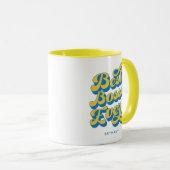 Bester Boss je Retro-Gelbe Individuelle Name-Tasse Tasse (VorderseiteRechts)