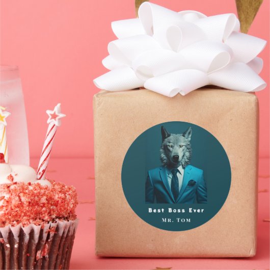 Bester Boss je Runder Aufkleber (Party)