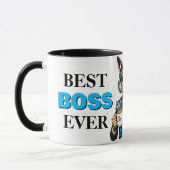 Bester Boss je Wolf mit Kaffee und Zitat Tasse (Links)