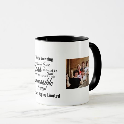 Bester Boss mit Team Foto Tasse (VorderseiteRechts)