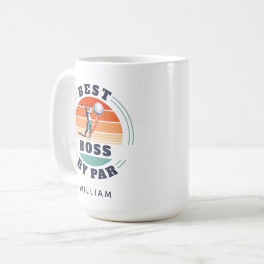 Bester Boss nach Par Custom Retro Golf Lover Arbei Kaffeetasse (Vorderseite Links)