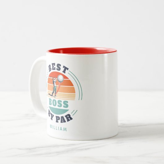 Bester Boss nach Par Custom Retro Golf Lover Arbei Zweifarbige Tasse (Vorderseite Links)