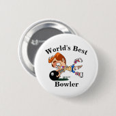 Bester Bowler der Welt Button (Vorne & Hinten)