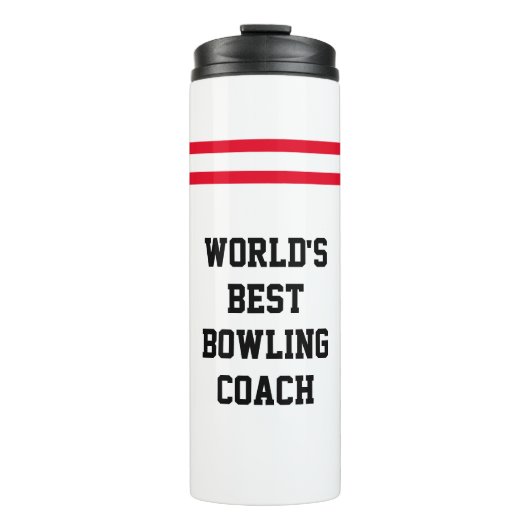 "Bester Bowling-Trainer der Welt" | Bowling-Pin-St Thermosbecher (Vorderseite)