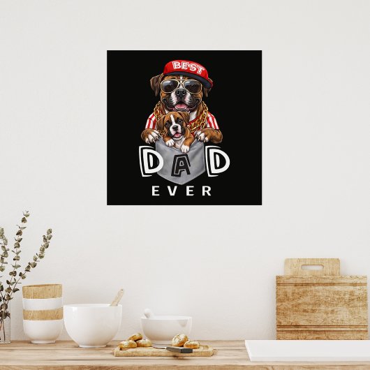 Bester Boxer-Vater überhaupt Poster (Küche)