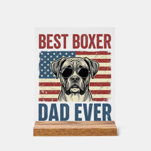 Bester Boxer-Vater überhaupt Vintage-Hund Acrylschild