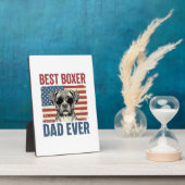 Bester Boxer-Vater überhaupt Vintage-Hund Fotoplatte (Seite)