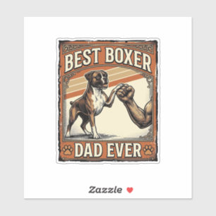 Bester Boxer-Vater überhaupt Vintage Hund Papa Aufkleber