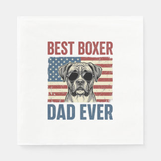 Bester Boxer-Vater überhaupt Vintage-Hund Serviette