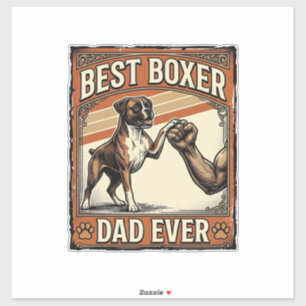 Bester Boxer-Vater überhaupt Vintage-Hundepapa Aufkleber