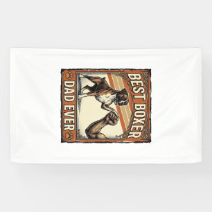 Bester Boxer-Vater überhaupt Vintage-Hundepapa Banner