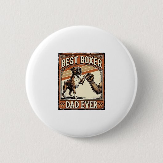Bester Boxer-Vater überhaupt Vintage-Hundepapa Button (Vorderseite)