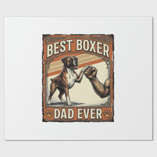 Bester Boxer-Vater überhaupt Vintage-Hundepapa Geschenkpapier