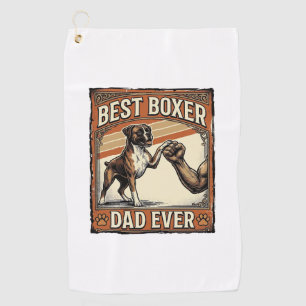 Bester Boxer-Vater überhaupt Vintage-Hundepapa Golfhandtuch