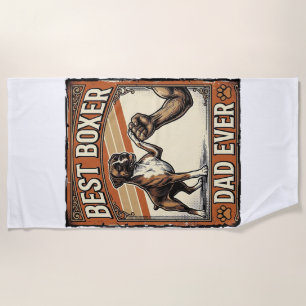Bester Boxer-Vater überhaupt Vintage-Hundepapa Strandtuch