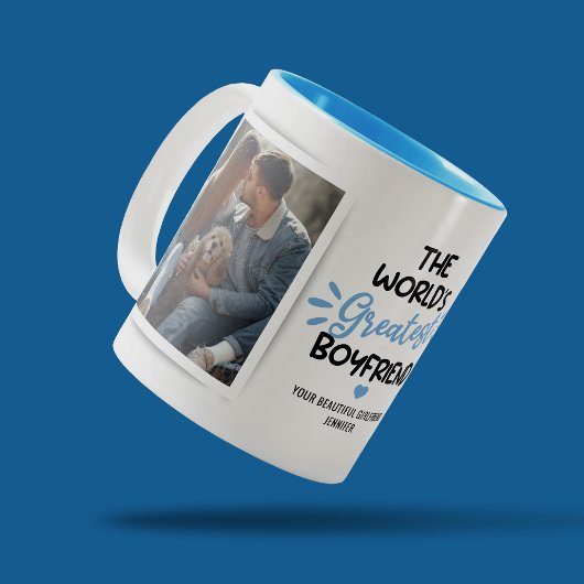 Bester Boyfriend 2 Foto Zwei-Tone-Kaffee-Tasse Zweifarbige Tasse