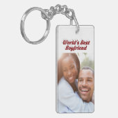 Bester Boyfriend Foto burgundy 3d Text Schlüsselanhänger (Vorderseite links)