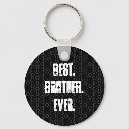 Bester BROTHER in Schwarz-Weiß-Star-Muster Schlüsselanhänger (Vorderseite)