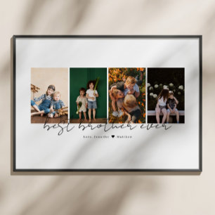 Bester Bruder Aller Modern Script 4 Fotos Collage Poster