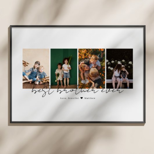 Bester Bruder Aller Modern Script 4 Fotos Collage Poster