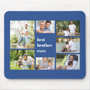 Bester Bruder aller Zeiten Blaues Fotocollage Mousepad
