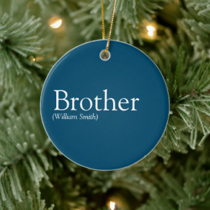 Bester Bruder der Welt Definition Modern Blau Keramik Ornament