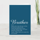 Bester Bruder der Welt Definition Script Blau Karte (Vorderseite)