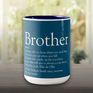 Bester Bruder der Welt Definition Spaß Blau Zweifarbige Tasse