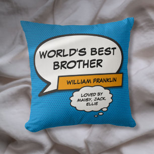 Bester Bruder der Welt Lustiger Comic Typografisch Kissen