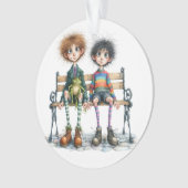 Bester Bruder. Freunde . Relativ Ornament (Vorderseite)