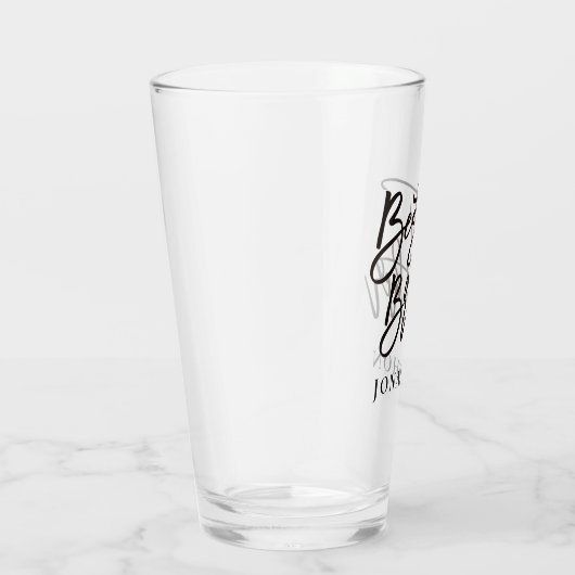 Bester Bruder Geschenk schwarze Skripttypografie N Glas (Rechts)